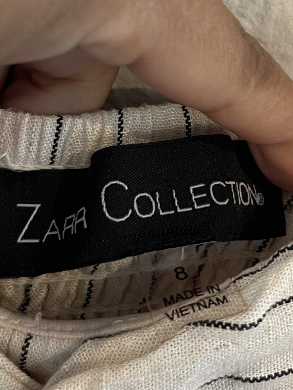 ZARR COLLECTION Womens Casual Cream Black Striped Linen Tiered Maxi Dress Size 8 - Picture 3 of 3